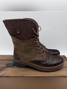 JAMBU HEMLOCK BROWN LACE-UP COMBAT BOOTIES SIZE 7